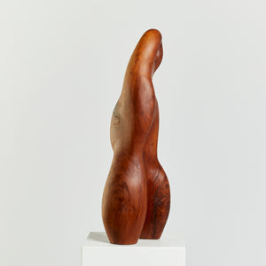 Biomorphic female form wood sculpture