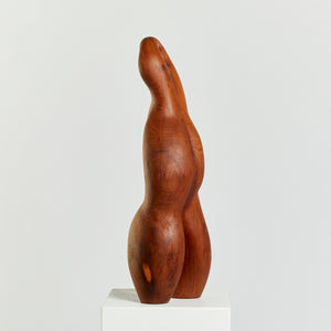 Biomorphic female form wood sculpture