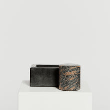 Load image into Gallery viewer, Slate and marble cylinder sculpture, signed
