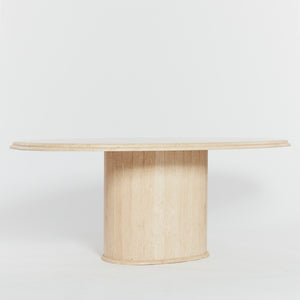 Faceted travertine dining table circa 1980's