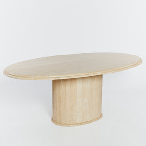 Faceted travertine dining table circa 1980's