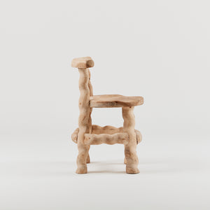 Hand carved sculptural chair