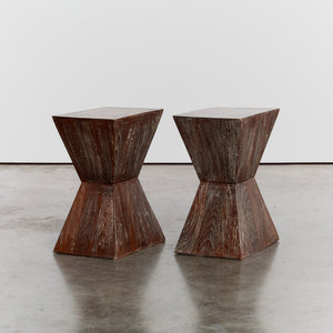 Pair of pinched waist side tables