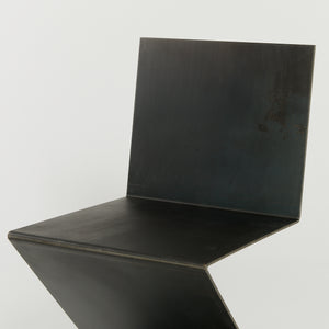 Zigzag chair in treated steel
