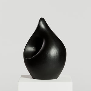 Black biomorphic studio pottery sculpture