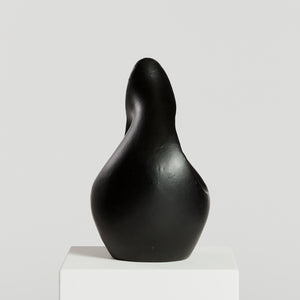 Black biomorphic studio pottery sculpture
