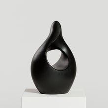Load image into Gallery viewer, Black biomorphic studio pottery sculpture

