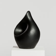 Load image into Gallery viewer, Black biomorphic studio pottery sculpture
