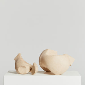 Pair of abstract limestone sculptures