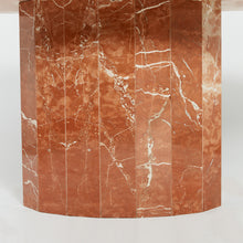 Load image into Gallery viewer, Rojo Coralito marble faceted dining table
