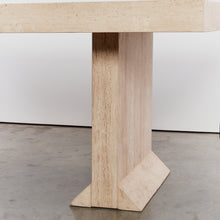 Load image into Gallery viewer, Flared travertine dining table circa 1970&#39;s
