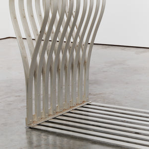 Sculptural aluminium ribbon seat
