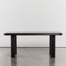 Load image into Gallery viewer, Ebonised dining table with column legs
