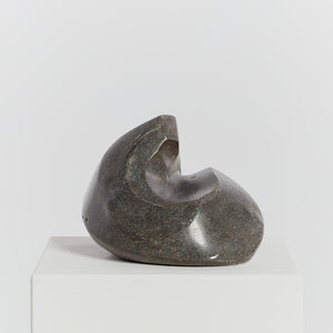 Biomorphic grey marble sculpture