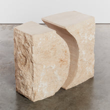 Load image into Gallery viewer, Sculptural raw edged console in travertine

