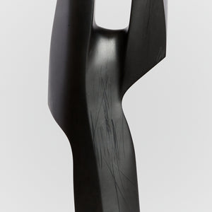 Modernist slate forked sculpture, signed and numbered