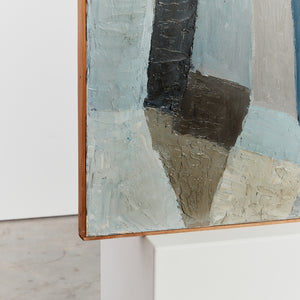 Abstract colour block work in blue and grey tones, 1960