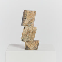 Load image into Gallery viewer, Tiered stone sculpture in pale green/yellow tones
