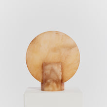 Load image into Gallery viewer, Alabaster disc lamps in amber tones
