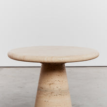 Load image into Gallery viewer, Pair of Mangiarotti style travertine side tables
