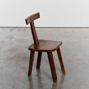 Brutalist T-back chair by Olavi Hanninen