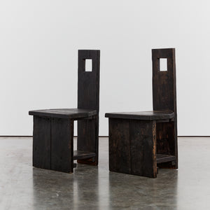 Pair of naive handmade chairs