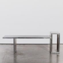 Load image into Gallery viewer, Metallic zinc bench with side table
