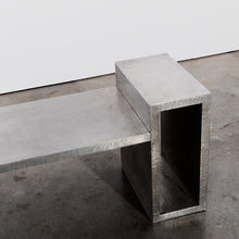 Load image into Gallery viewer, Metallic zinc bench with side table
