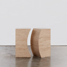 Load image into Gallery viewer, Sculptural travertine dining table
