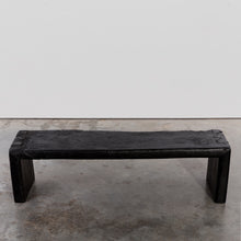 Load image into Gallery viewer, Ebonised rustic Spanish bench
