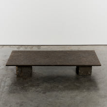 Load image into Gallery viewer, Stone coffee table with brutal block legs
