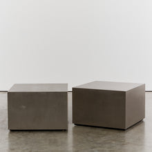 Load image into Gallery viewer, Pair of brushed stainless steel side tables
