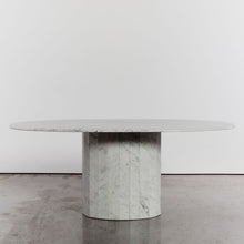 Load image into Gallery viewer, Faceted Carrara marble oval dining table
