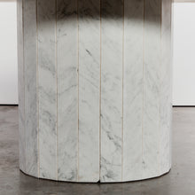 Load image into Gallery viewer, Faceted Carrara marble oval dining table
