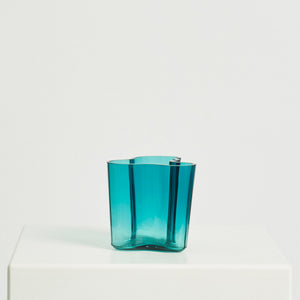 Alvar Aalto Savoy turquoise vase for Iittala