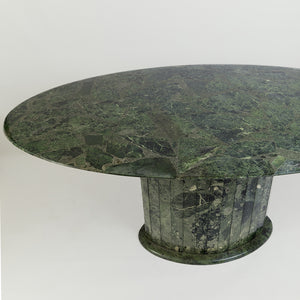 Green marble faceted dining table