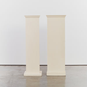 X Tall cream square plinths - HIRE ONLY