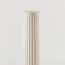 Load image into Gallery viewer, White tapered fluted column with square base - HIRE ONLY
