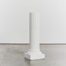 Load image into Gallery viewer, White wood fluted half height column with square base - HIRE ONLY
