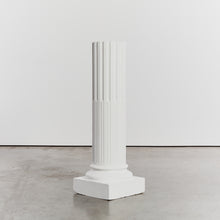 Load image into Gallery viewer, White wood fluted half height column with square base - HIRE ONLY
