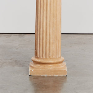 Tan fluted plaster half height column with square base - HIRE ONLY