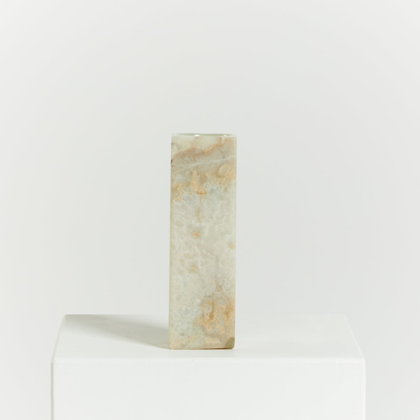 Square-edged onyx vase  - HIRE ONLY