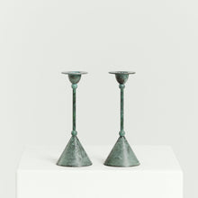 Load image into Gallery viewer, 1980s metal candlesticks - HIRE ONLY
