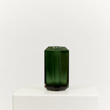 Load image into Gallery viewer, Green faceted glass vase - HIRE ONLY
