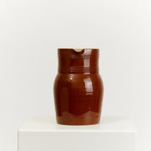 Load image into Gallery viewer, Ridged brown gloss jug   - HIRE ONLY
